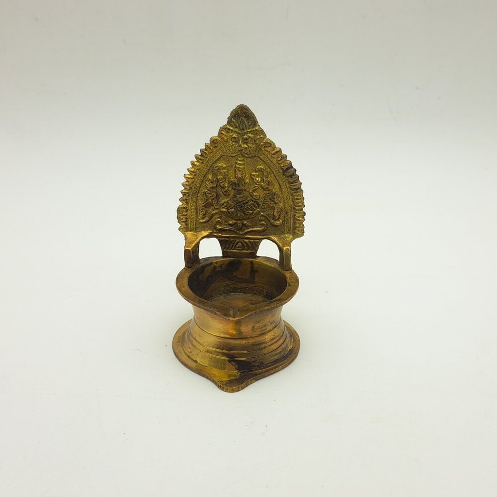 Vintage Brass Diya Lamp Kamakshi